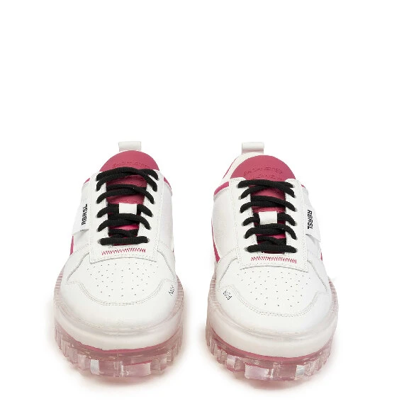 Women’s Bold pink and white low-top sneakers