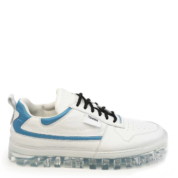 Men’s Bold white and light blue low-top sneakers