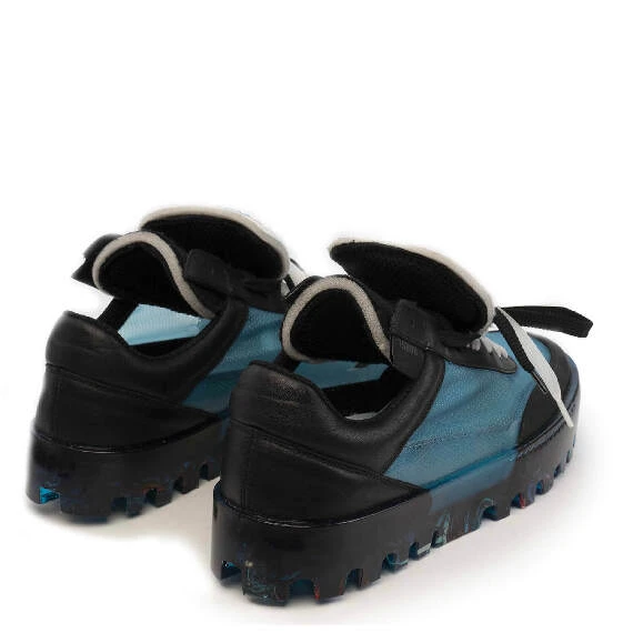 Bold sneaker blu uomo in pelle e tessuto tecnico