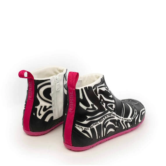 Map mid-cut donna nera con suola fucsia